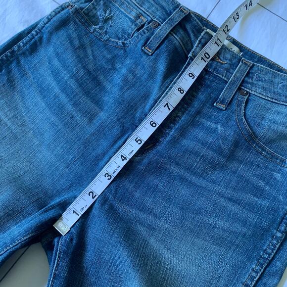 Madewell Jeans Womens 26 Curvy High Rise Drop Hem Medium Wash Distressed Blue - Picture 10 of 11